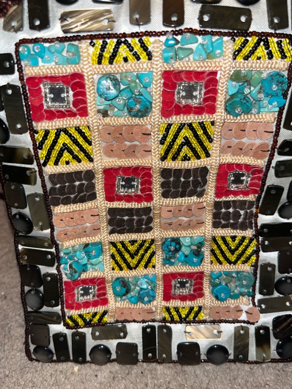 Boho festival Handcrafted Beaded Multicolor Home Accent Pillow Cover